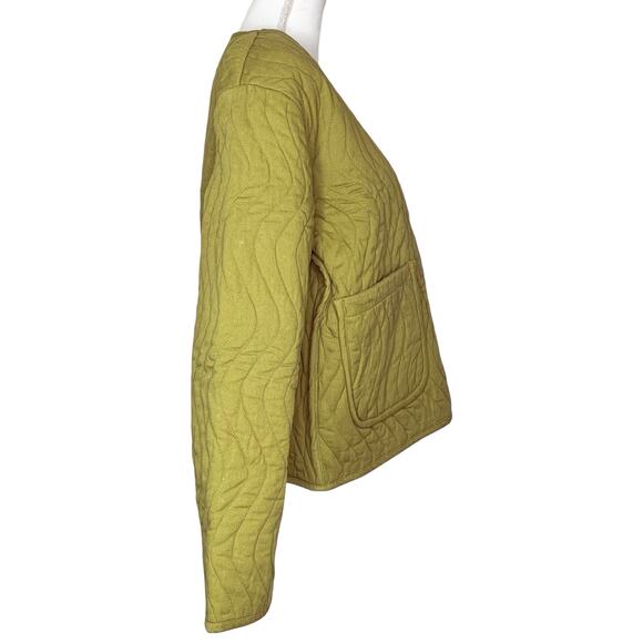 Back Beat Co. Pistachio Green Organic Cotton Twill Wave Liner Quilted Jacket - Picture 7 of 13